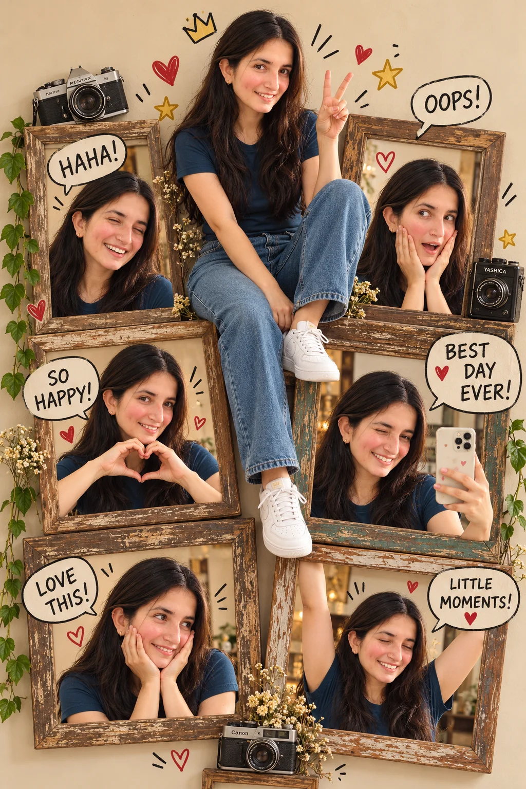 Playful Vintage Collage  Prompt