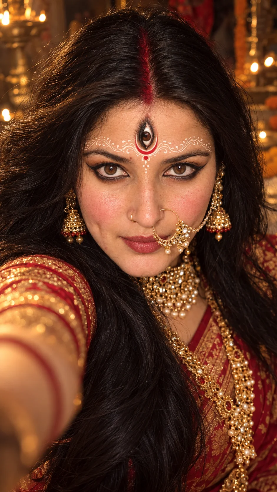Maa Durga Third Eye Look For Girl