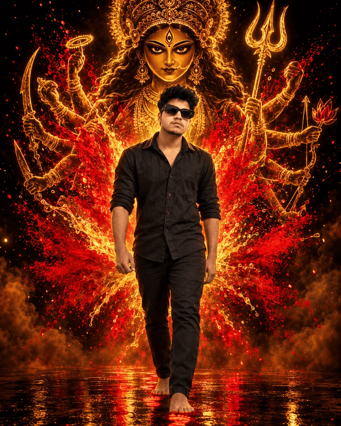 Durga Mata AI Photo Editing Boy Prompt – Cinematic Attitude Look