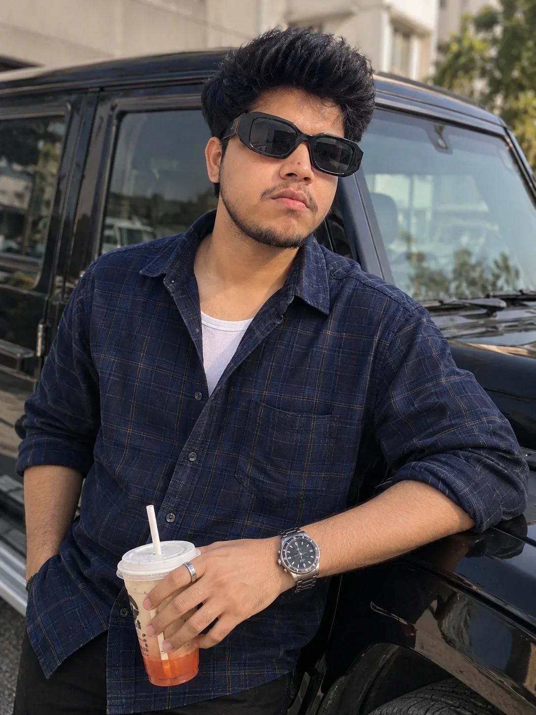 Luxury SUV AI Photo Prompt: Realistic Cinematic Portrait of a Man