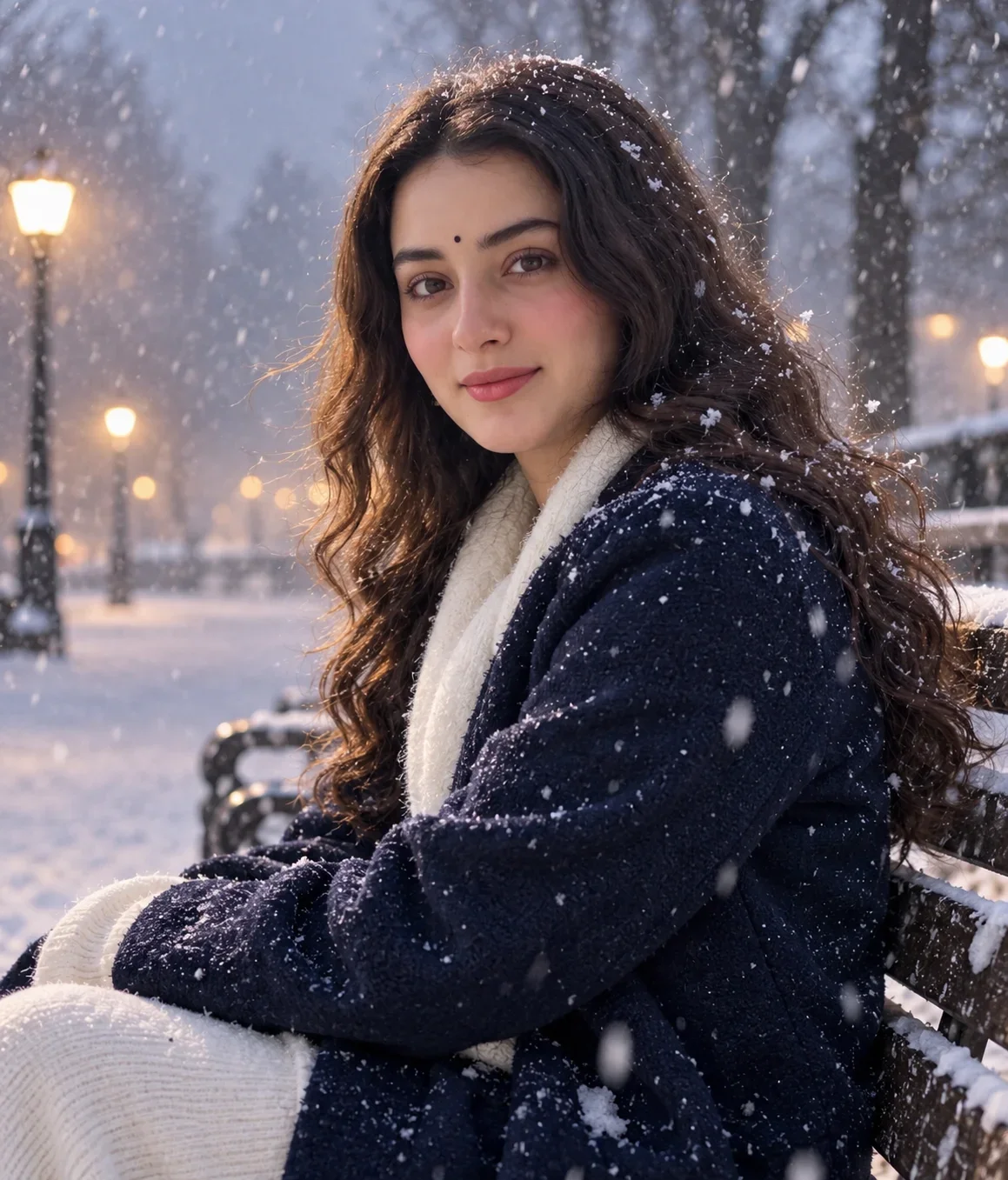Snowfall Winter Look Girl Image Prompt
