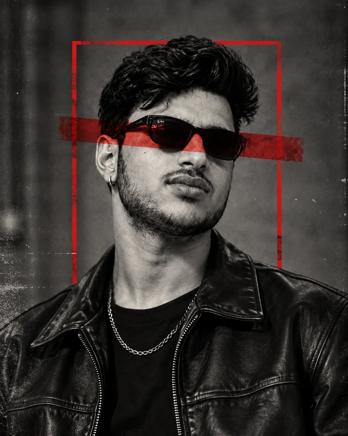Red Frame Cinematic Men Image Prompt