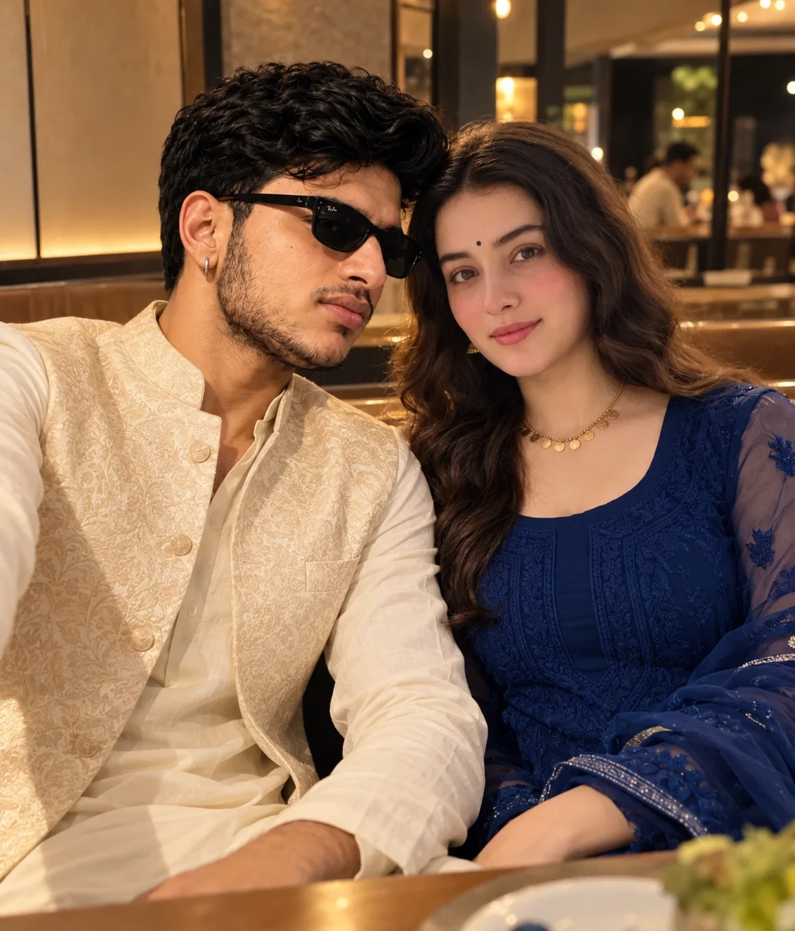Romantic Couple Photo Prompt – Boy and Girl Prompt in Luxury Restaurant